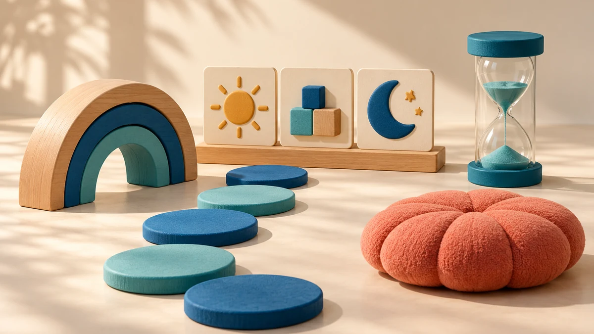 Clessidra, percorso ordinato e tessere visive per le routine della scuola dell’infanzia.